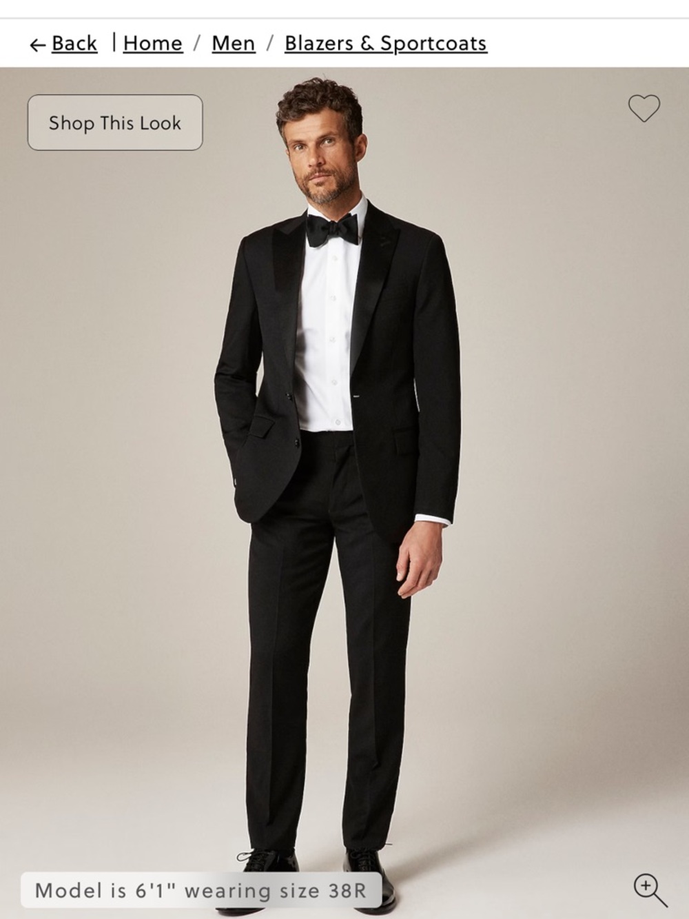JCrew pillow slim fit tuxedo